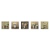Elegant 5-Piece MDF Wall Art Set, UV Printed, 15 cm