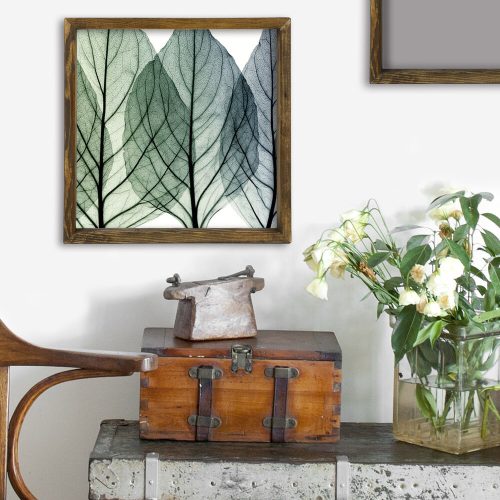 Framed MDF Painting & Tray, 34x34 cm, Pine Wood
