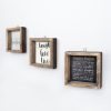Set of 3 Framed MDF Paintings, Pine Wood Frame, 15cm