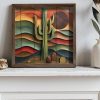 Framed MDF Decorative Painting, 50x50 cm, Spruce Frame