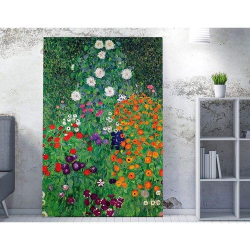 Flower Garden Canvas Art by Klimt, 50x70 cm, Framed