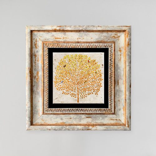 Framed Decorative Painting, 20x20 cm, 100% Stone & Wood