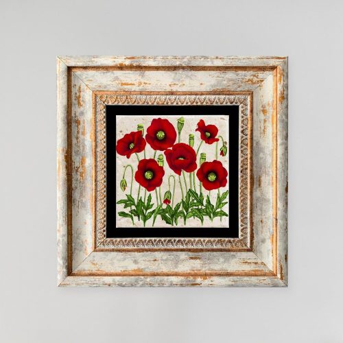 Framed Decorative Painting, 20x20 cm, 100% Stone & Wood