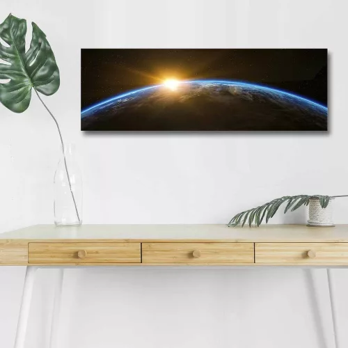LED Lighted Canvas Painting, 30x90 cm, Suede, Wooden Frame