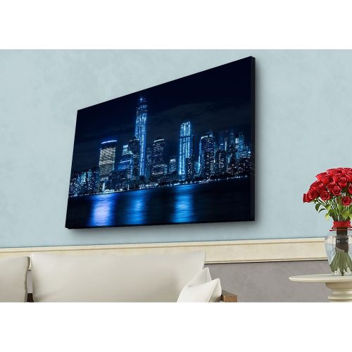 LED Lighted Canvas Painting, Suede, 45x70 cm, Wooden Frame