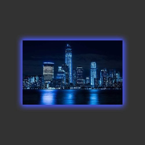 LED Lighted Canvas Painting, Suede, 45x70 cm, Wooden Frame
