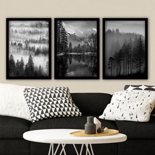 Elegant 3-Piece Framed Painting Set, 35x45 cm, MDF