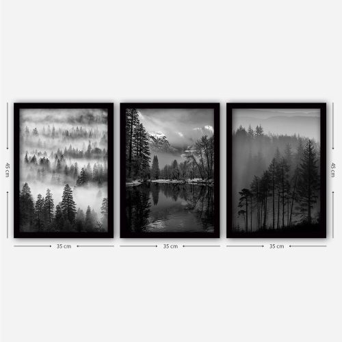 Elegant 3-Piece Framed Painting Set, 35x45 cm, MDF