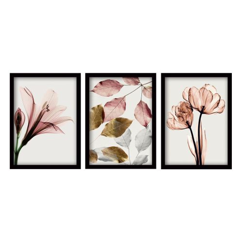 Elegant 3-Piece Framed Art Set, 35x45 cm, MDF & Plastic