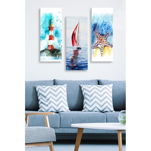 Decorative MDF Painting Set (3 Pieces) - 100% MDF, 70 x 50 cm