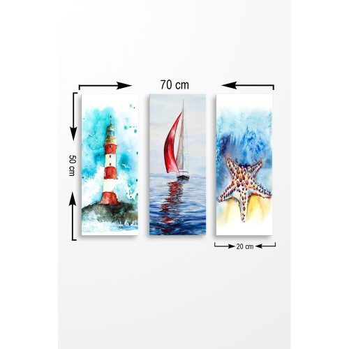 Decorative MDF Painting Set (3 Pieces) - 100% MDF, 70 x 50 cm