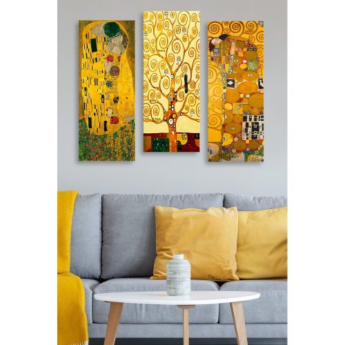 Elegant MDF Wall Art Set (3 Pieces) | Klimt Designs