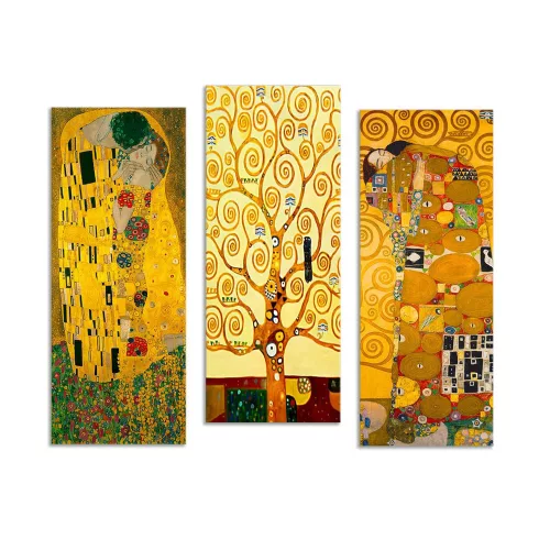 Elegant MDF Wall Art Set (3 Pieces) | Klimt Designs