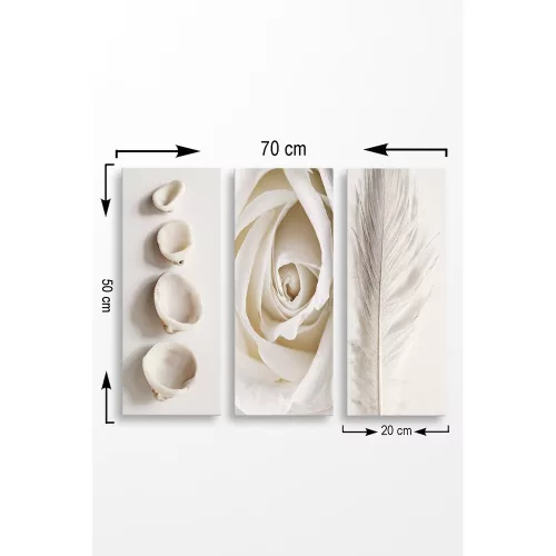 Decorative MDF Painting Set (3 Pieces), 20x50 cm, 100% MDF