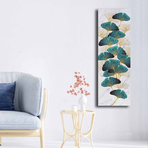Elegant Canvas Painting, Gold & Green, 30 x 90 cm