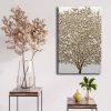 Elegant Gold & White Canvas Painting, 45 x 70 cm