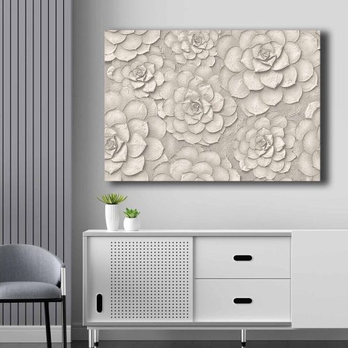 Beige Decorative Canvas Painting, 70x100 cm, Pine Frame