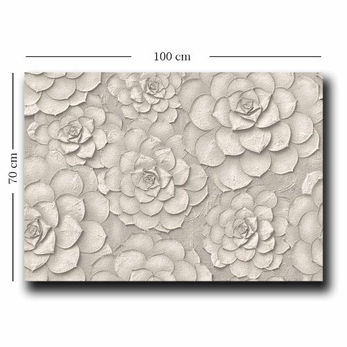 Beige Decorative Canvas Painting, 70x100 cm, Pine Frame