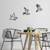 Elegant Black Wooden Wall Decor, 3 Pieces, 100% Wood