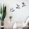 Elegant Black Wooden Wall Decor, 3 Pieces, 100% Wood