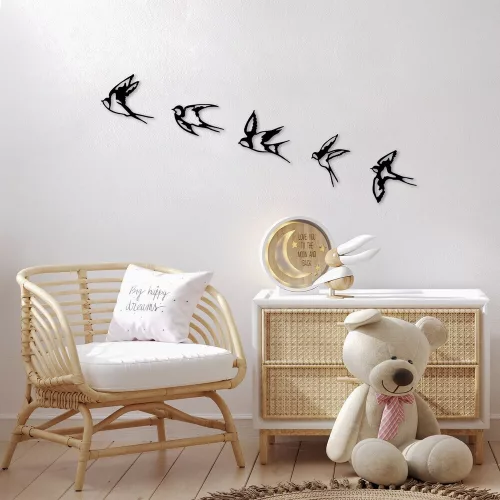 Decorative Black Metal Wall Accessory Set (5 Pieces)