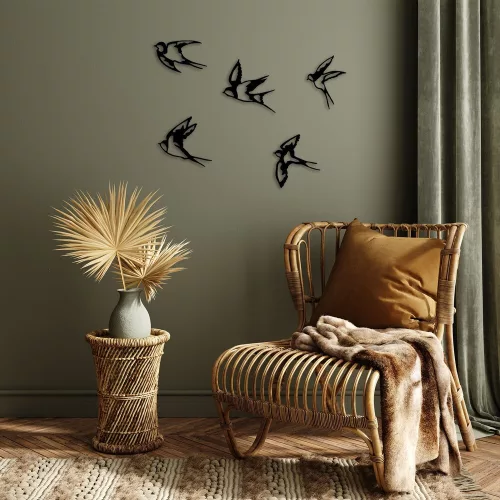 Decorative Black Metal Wall Accessory Set (5 Pieces)