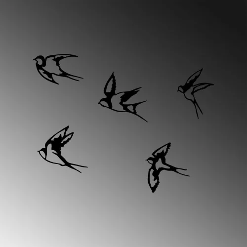 Decorative Black Metal Wall Accessory Set (5 Pieces)