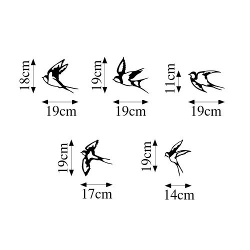 Decorative Black Metal Wall Accessory Set (5 Pieces)