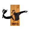 Elegant Wooden Wall Accessory, Walnut & Black, 69x58cm