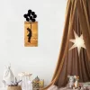 Elegant Black Wooden Wall Accessory, 30 x 86 cm | 50% Wood & Metal | Unique Design for Modern Decor