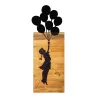 Elegant Black Wooden Wall Accessory, 30 x 86 cm | 50% Wood & Metal | Unique Design for Modern Decor