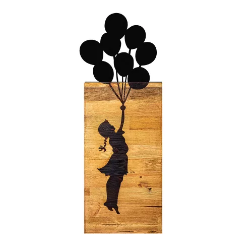 Elegant Black Wooden Wall Accessory, 30 x 86 cm | 50% Wood & Metal | Unique Design for Modern Decor