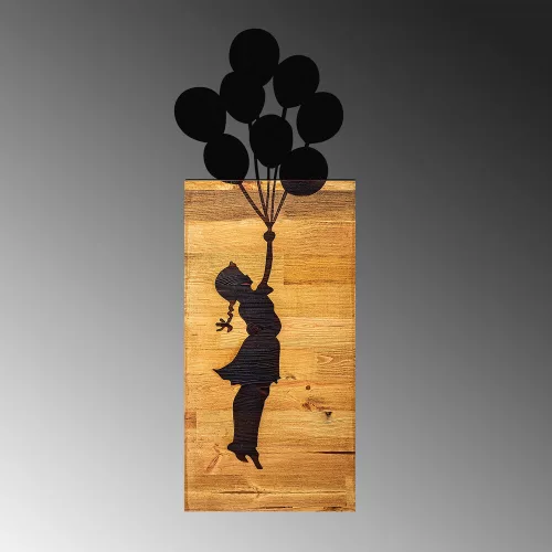 Elegant Black Wooden Wall Accessory, 30 x 86 cm | 50% Wood & Metal | Unique Design for Modern Decor
