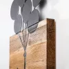 Elegant Black Wooden Wall Accessory, 30 x 86 cm | 50% Wood & Metal | Unique Design for Modern Decor