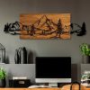 Decorative Wooden Wall Accessory, Walnut & Black, 30x95 cm