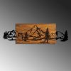 Decorative Wooden Wall Accessory, Walnut & Black, 30x95 cm