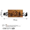 Decorative Wooden Wall Accessory, Walnut & Black, 30x95 cm