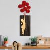Decorative Wooden Wall Accessory, 34 x 99 cm | 100% Wood & Metal | Unique Walnut, Brown & Red Design