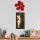 Decorative Wooden Wall Accessory, 34 x 99 cm | 100% Wood & Metal | Unique Walnut, Brown & Red Design