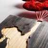 Decorative Wooden Wall Accessory, 34 x 99 cm | 100% Wood & Metal | Unique Walnut, Brown & Red Design