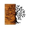 Decorative Wooden Wall Accessory, Walnut & Black, 58 cm