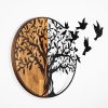 Decorative Wooden Wall Accessory, Black & Walnut, 92x71 cm