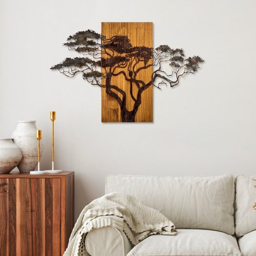 Hand-Painted Wooden Wall Art, 90x58 cm | 100% Wood Decor