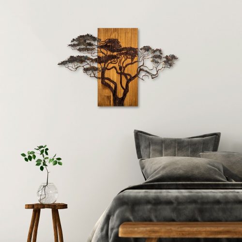 Hand-Painted Wooden Wall Art, 90x58 cm | 100% Wood Decor