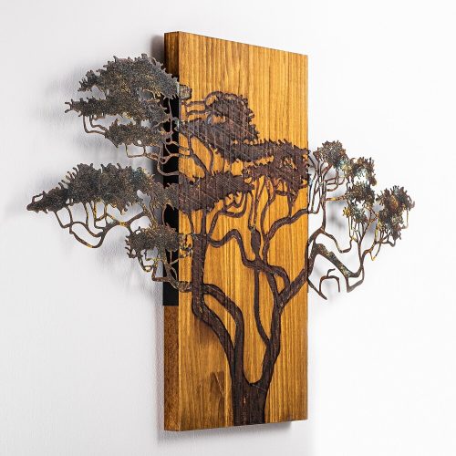Hand-Painted Wooden Wall Art, 90x58 cm | 100% Wood Decor