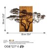 Hand-Painted Wooden Wall Art, 90x58 cm | 100% Wood Decor
