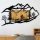Decorative Wooden Wall Accessory, Walnut & Black, 110x3x65