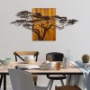 Hand-Painted Wooden Wall Accessory, 144x70 cm, 100% Wood