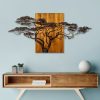 Hand-Painted Wooden Wall Accessory, 144x70 cm, 100% Wood