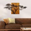 Hand-Painted Wooden Wall Accessory, 144x70 cm, 100% Wood